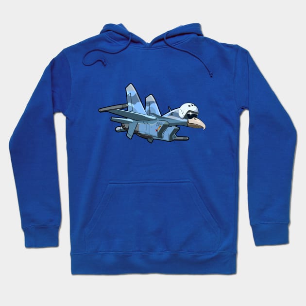 Cartoon fighter plane Hoodie by Mechanik